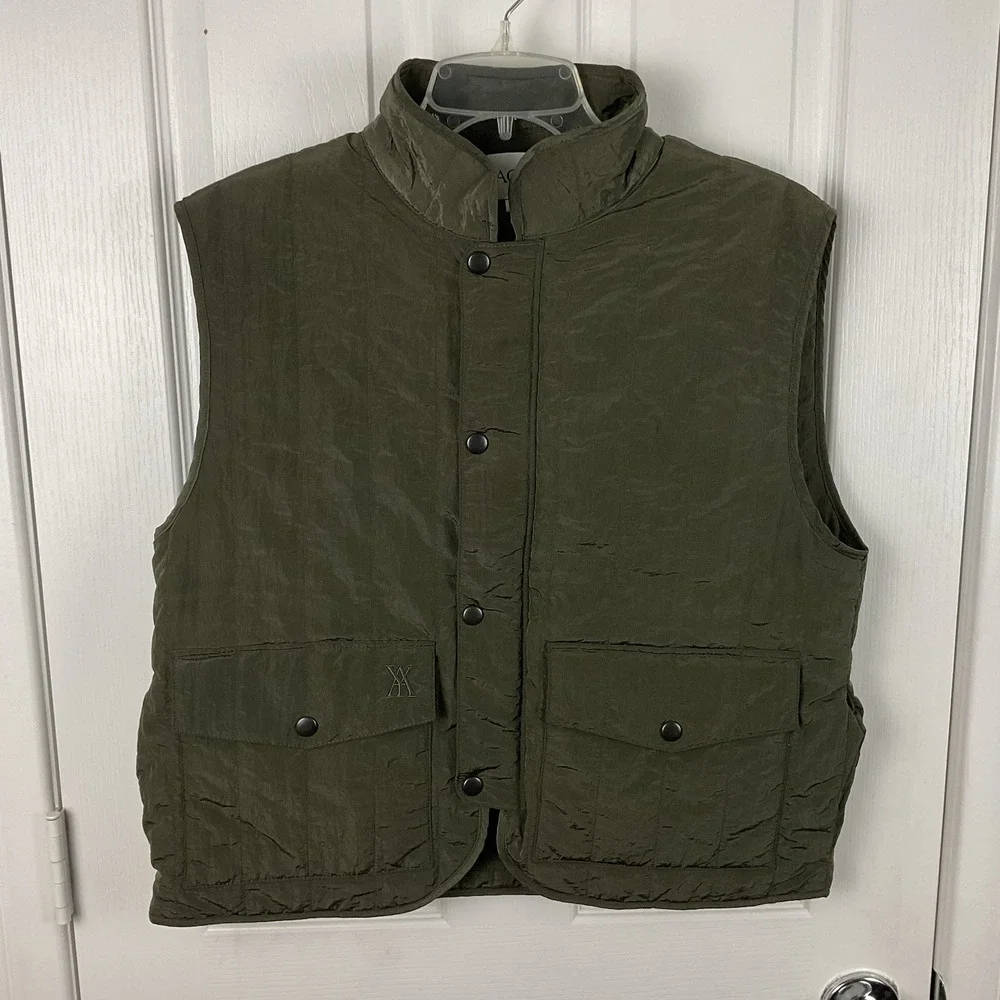 YAGYA Women's Olive Green Quilted Riding Vest Primaloft Silver Size L | Europe
